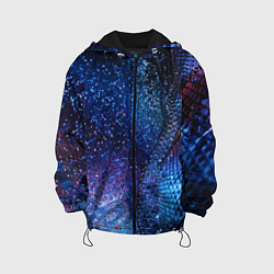 Куртка с капюшоном детская Синяя чешуйчатая абстракция blue cosmos, цвет: 3D-черный