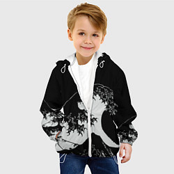Куртка с капюшоном детская Волна Канагава, цвет: 3D-белый — фото 2