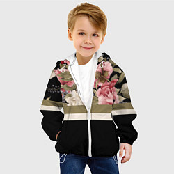 Куртка с капюшоном детская Розы, цвет: 3D-белый — фото 2