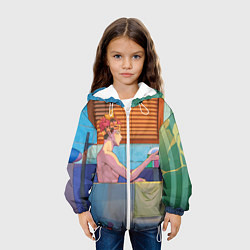 Куртка с капюшоном детская Магическая Битва, цвет: 3D-белый — фото 2