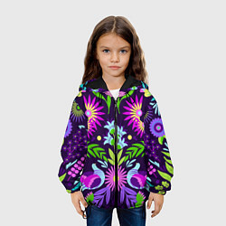 Куртка с капюшоном детская Мексиканская феерия, цвет: 3D-черный — фото 2