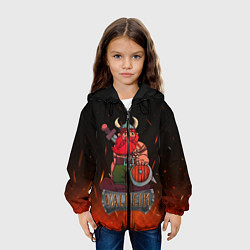 Куртка с капюшоном детская Valheim викинг в огне, цвет: 3D-черный — фото 2