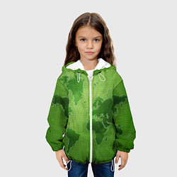 Куртка с капюшоном детская Карта мира, цвет: 3D-белый — фото 2