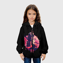 Куртка с капюшоном детская Вишневый Самурай, цвет: 3D-черный — фото 2