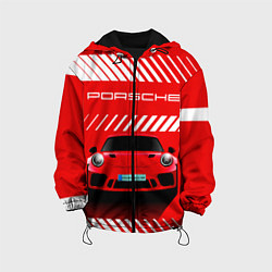 Куртка с капюшоном детская PORSCHE ПОРШЕ RED STYLE, цвет: 3D-черный