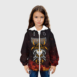 Куртка с капюшоном детская Valheim Девушка викинг, цвет: 3D-белый — фото 2