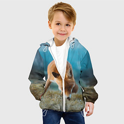 Куртка с капюшоном детская Милая лисичка, цвет: 3D-белый — фото 2
