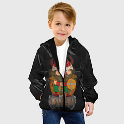 Куртка с капюшоном детская Valheim строгий викинг, цвет: 3D-черный — фото 2