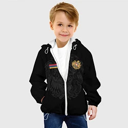 Куртка с капюшоном детская ФОРМА АРМЕНИИ ФЛАГ ГЕРБ, цвет: 3D-белый — фото 2