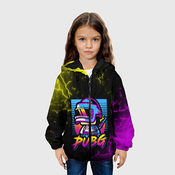 Куртка с капюшоном детская PUBG RETRO NEON ПАБГ НЕОН, цвет: 3D-черный — фото 2