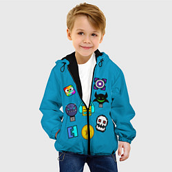Куртка с капюшоном детская Geometry Dash Icons, цвет: 3D-черный — фото 2