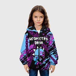 Куртка с капюшоном детская Geometry Dash, цвет: 3D-черный — фото 2