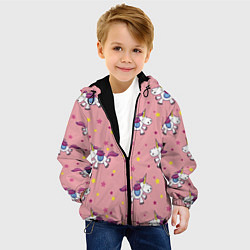 Куртка с капюшоном детская Единороги Звёздочки, цвет: 3D-черный — фото 2