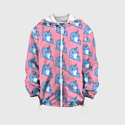 Куртка с капюшоном детская Дельфинчики Единорожки, цвет: 3D-белый