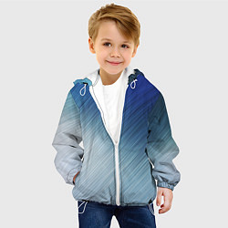 Куртка с капюшоном детская Текстура Оттенки льда, цвет: 3D-белый — фото 2