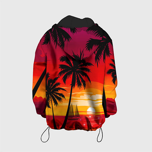 Детская куртка Гавайский закат / 3D-Черный – фото 2