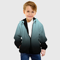 Куртка с капюшоном детская Black and Blue gradient, цвет: 3D-черный — фото 2