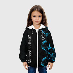 Куртка с капюшоном детская Mercedes Мерседес Неон, цвет: 3D-белый — фото 2