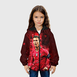 Куртка с капюшоном детская Криштиану Роналду Португалия, цвет: 3D-черный — фото 2