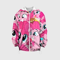 Куртка с капюшоном детская Pinkie Pie pattern, цвет: 3D-белый