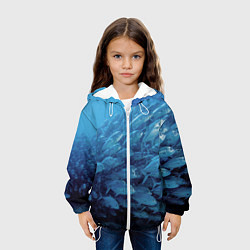 Куртка с капюшоном детская Морские рыбы, цвет: 3D-белый — фото 2