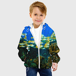 Куртка с капюшоном детская Коралловые рыбки, цвет: 3D-белый — фото 2