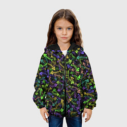 Куртка с капюшоном детская Neon Fish Bone, цвет: 3D-черный — фото 2