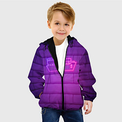 Куртка с капюшоном детская Судно неон, цвет: 3D-черный — фото 2