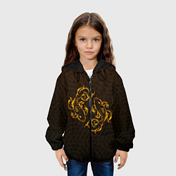 Куртка с капюшоном детская Золотые рыбки, цвет: 3D-черный — фото 2