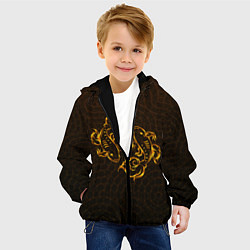 Куртка с капюшоном детская Золотые рыбки, цвет: 3D-черный — фото 2