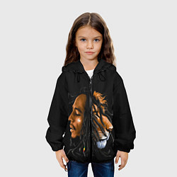 Куртка с капюшоном детская БОБ МАРЛИ, цвет: 3D-черный — фото 2