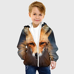 Куртка с капюшоном детская Хитрая лисица, цвет: 3D-белый — фото 2