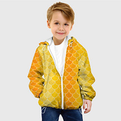 Куртка с капюшоном детская Желтая чешуя, цвет: 3D-белый — фото 2