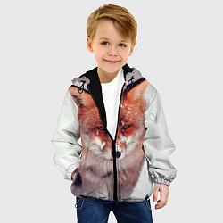 Куртка с капюшоном детская Лисица и снег, цвет: 3D-черный — фото 2