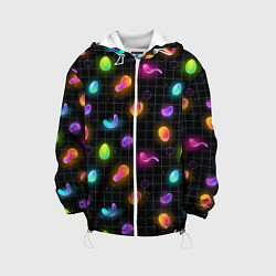 Куртка с капюшоном детская Ночные фонарики-светлячки, цвет: 3D-белый