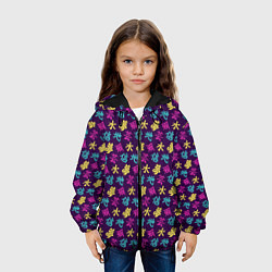Куртка с капюшоном детская Иероглифы, цвет: 3D-черный — фото 2