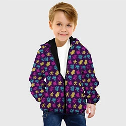 Куртка с капюшоном детская Иероглифы, цвет: 3D-черный — фото 2