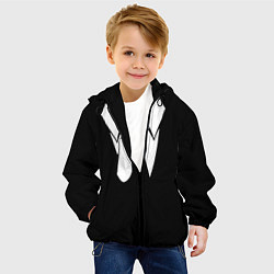 Куртка с капюшоном детская Смокинг Поправляю галстук, цвет: 3D-черный — фото 2