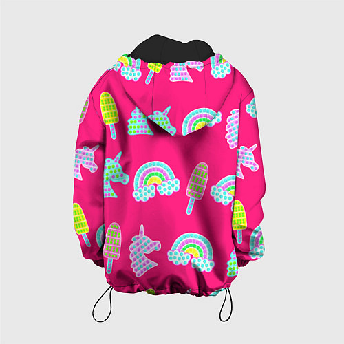 Детская куртка Pop it радуга и единорог / 3D-Черный – фото 2