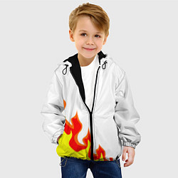 Куртка с капюшоном детская Огонь, цвет: 3D-черный — фото 2