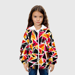 Куртка с капюшоном детская Разноцветные треугольники, цвет: 3D-белый — фото 2