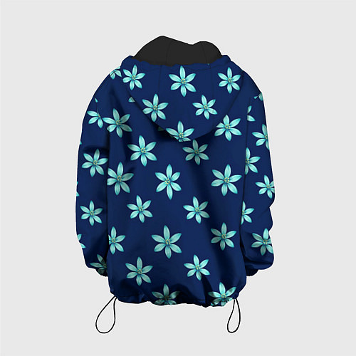 Детская куртка Цветы Голубые / 3D-Черный – фото 2