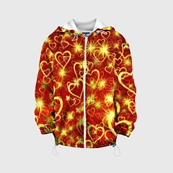 Куртка с капюшоном детская Любовный взрыв, цвет: 3D-белый