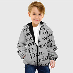 Куртка с капюшоном детская Текст из словоря, цвет: 3D-черный — фото 2