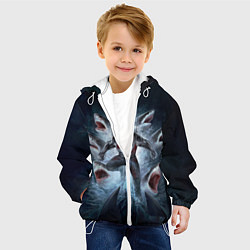 Куртка с капюшоном детская АКУЛА МОНСТР, цвет: 3D-белый — фото 2