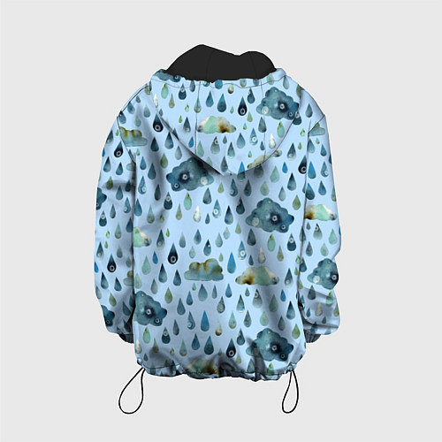 Детская куртка Дождливая осень Тучки и дождь / 3D-Черный – фото 2