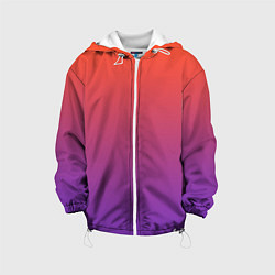 Куртка с капюшоном детская Оранжевый и Фиолетовый, цвет: 3D-белый