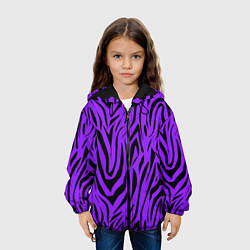 Куртка с капюшоном детская Абстрактный узор зебра, цвет: 3D-черный — фото 2