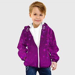 Куртка с капюшоном детская Абстрактный фон фуксия, цвет: 3D-белый — фото 2
