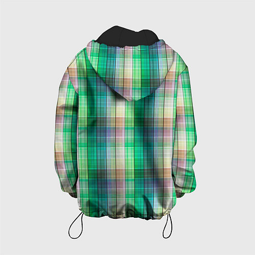 Детская куртка Зеленый клетчатый узор / 3D-Черный – фото 2
